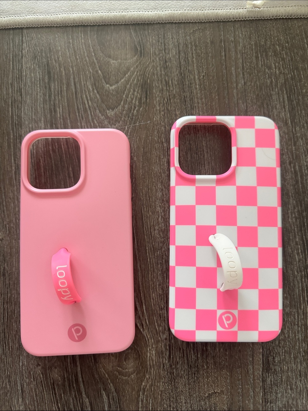 Pink & Pink / White Checkered Loopy Phone Case